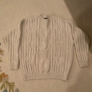 Men’s Northern Isle Cable Knit Cream Sweater